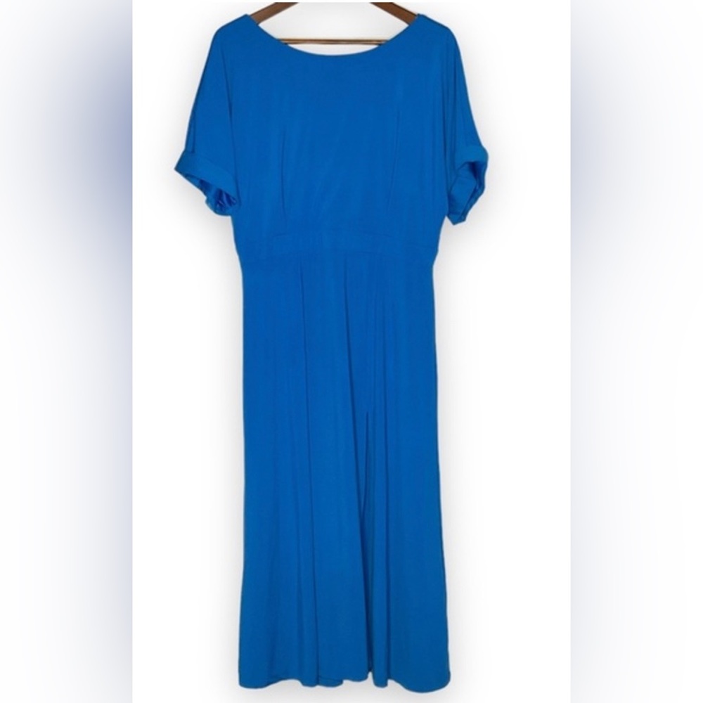 ALEXIA ADMOR BLUE LANA MIDI DRESS Size 1X (14W-16W)NWT